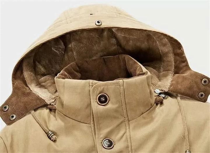 Men's Fleece Lined Winter Parka with Detachable Hood