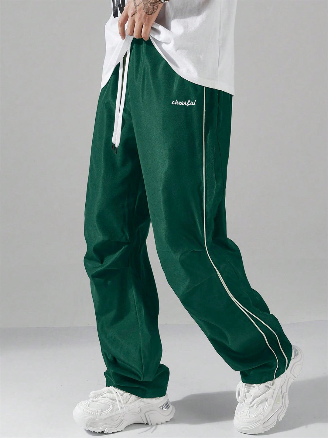 Relaxed Fit Drawstring Track Pants
