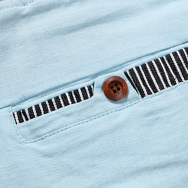 Men's Linen Straight-Leg Pants with Drawstring Waist