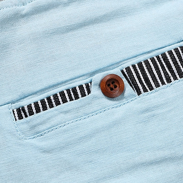 Men's Linen Straight-Leg Pants with Drawstring Waist