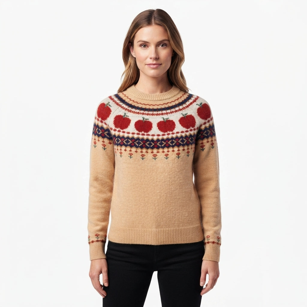 Women's Apple Fair Isle Knit Jumper