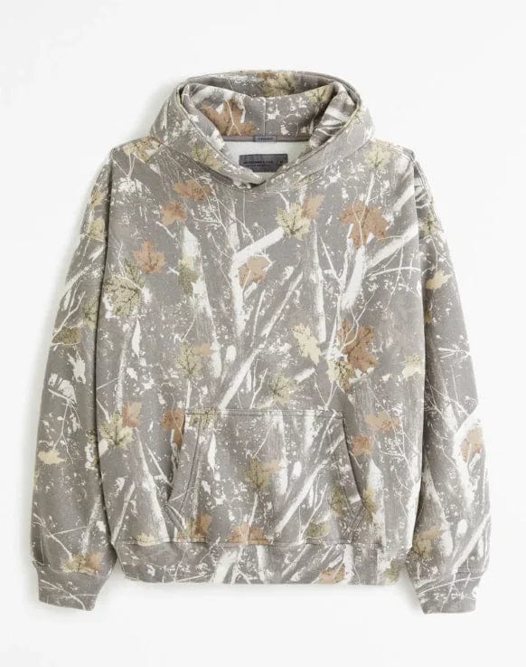 Men's Camouflage Print Pullover Hoodie with Kangaroo Pocket