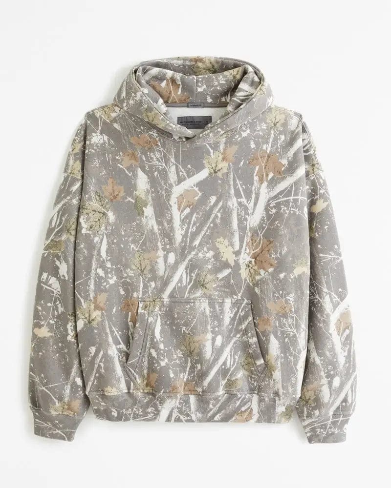 Men's Camouflage Print Pullover Hoodie with Kangaroo Pocket