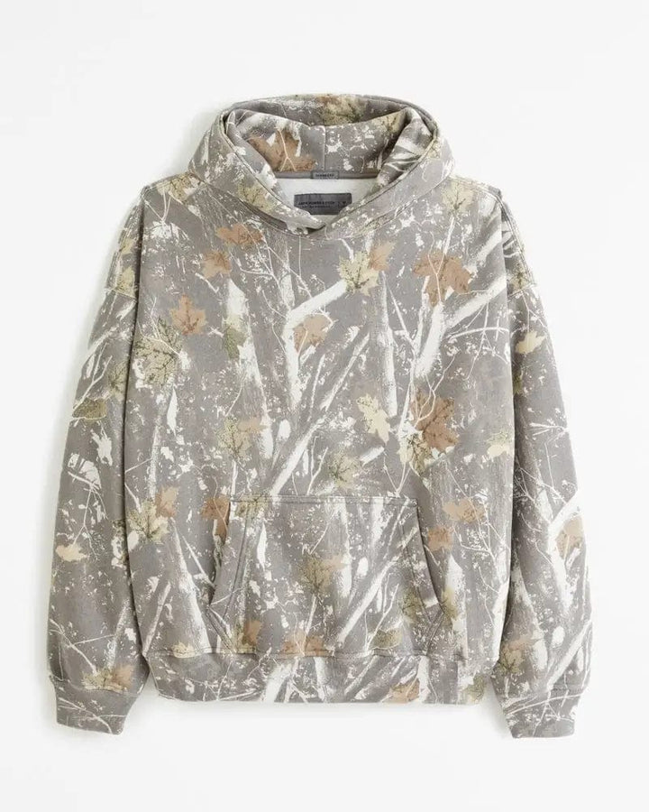 Men's Camouflage Print Pullover Hoodie with Kangaroo Pocket