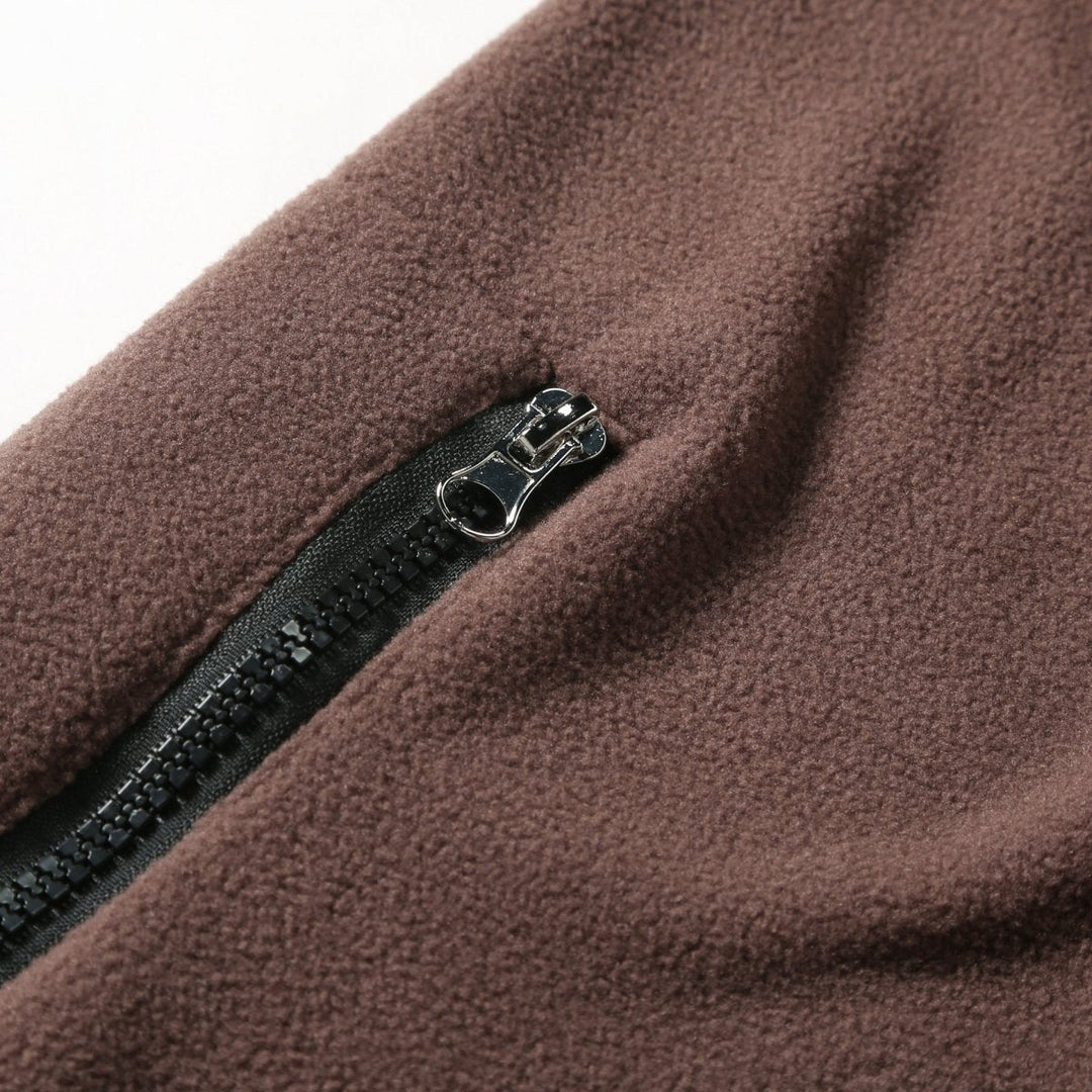 Men's Quarter-Zip Fleece Jumper with Ribbed Cuffs