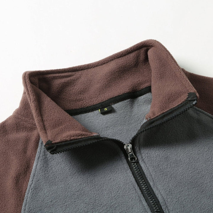 Men's Quarter-Zip Fleece Jumper with Ribbed Cuffs