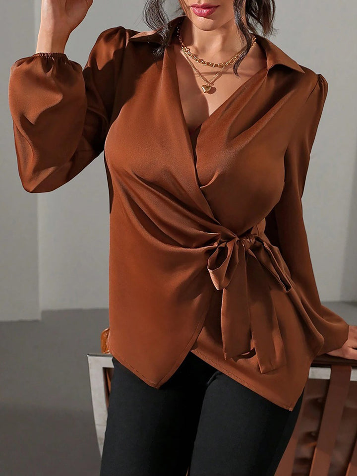 Satin Wrap Blouse for Women