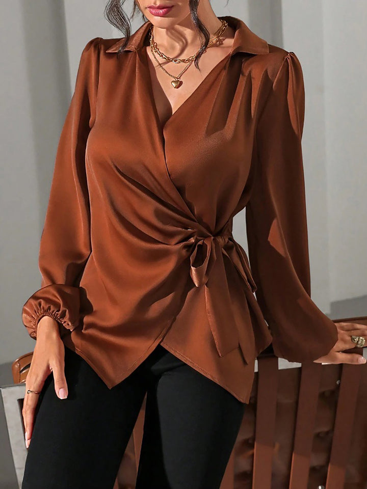 Satin Wrap Blouse for Women
