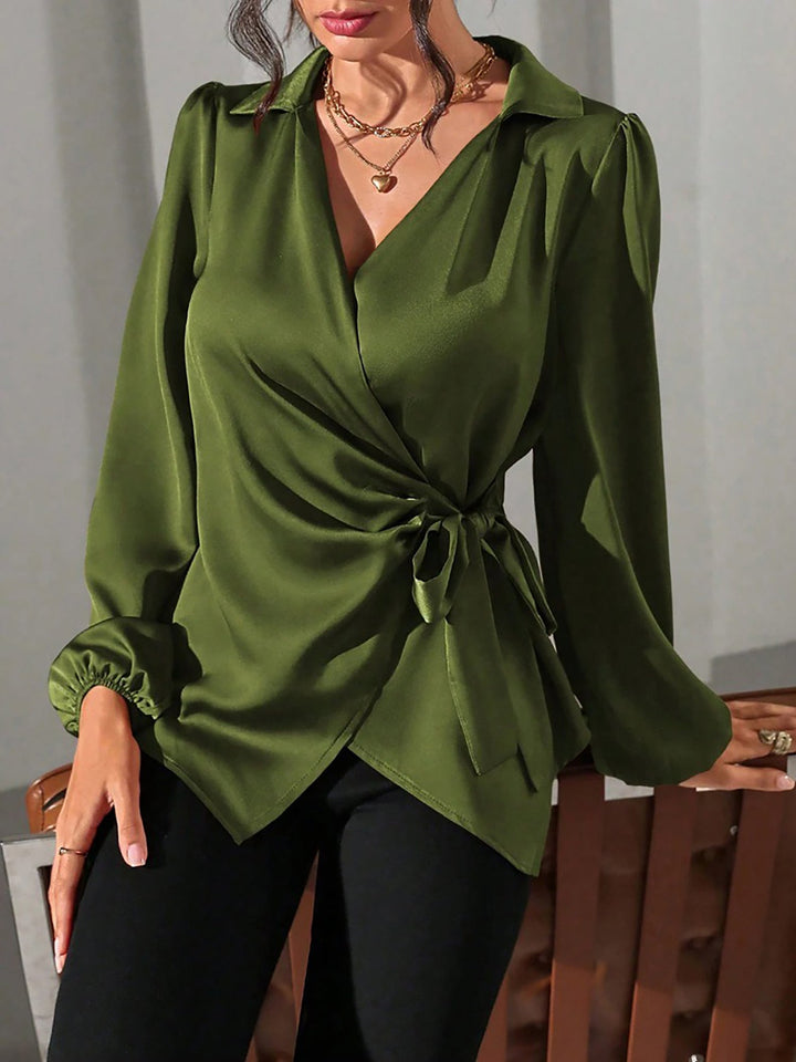 Satin Wrap Blouse for Women