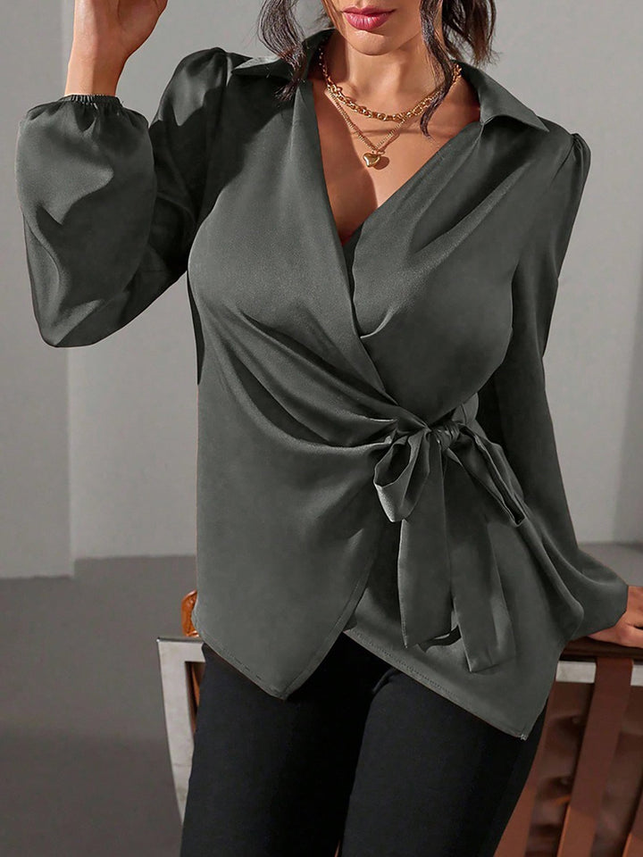 Satin Wrap Blouse for Women