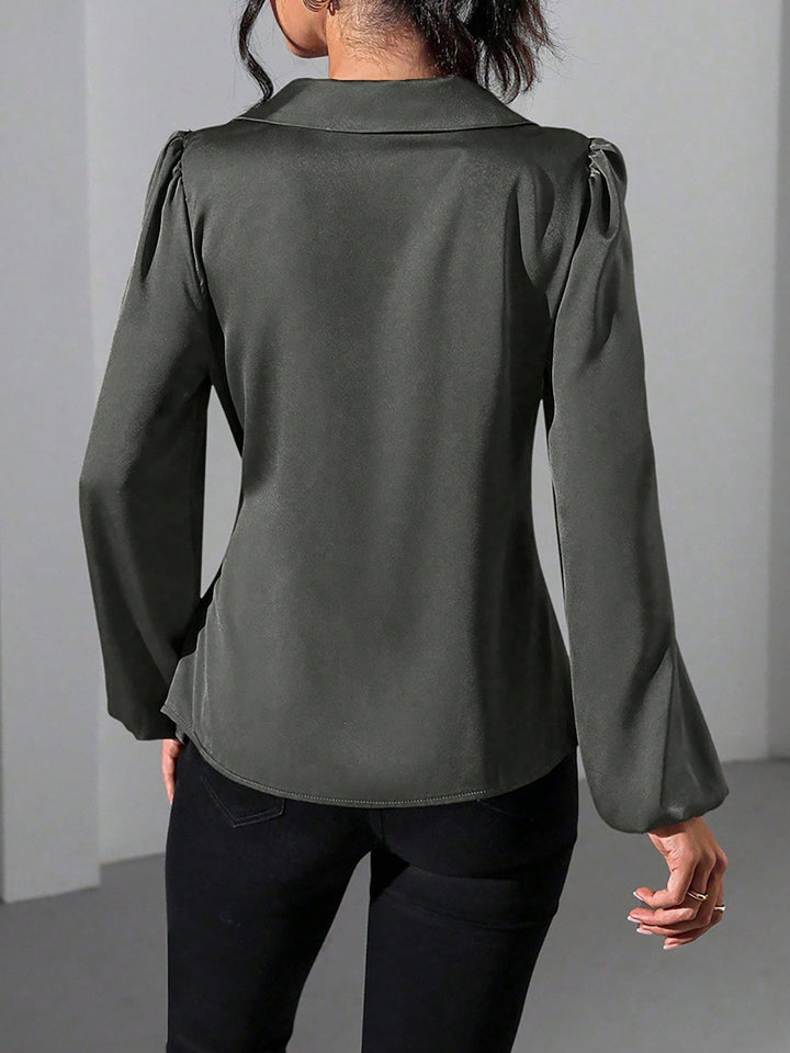 Satin Wrap Blouse for Women