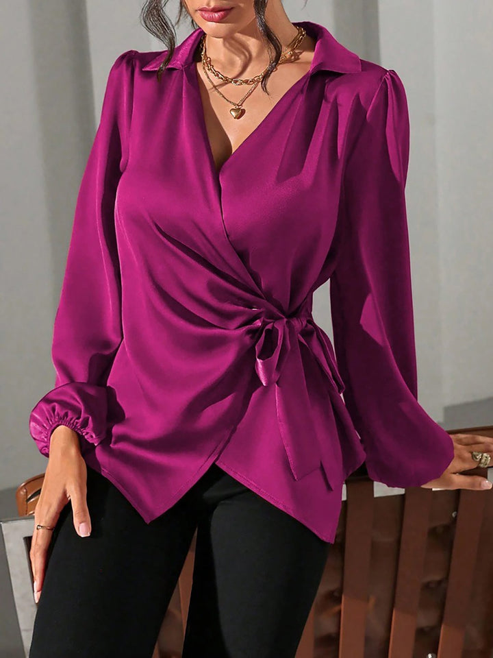 Satin Wrap Blouse for Women