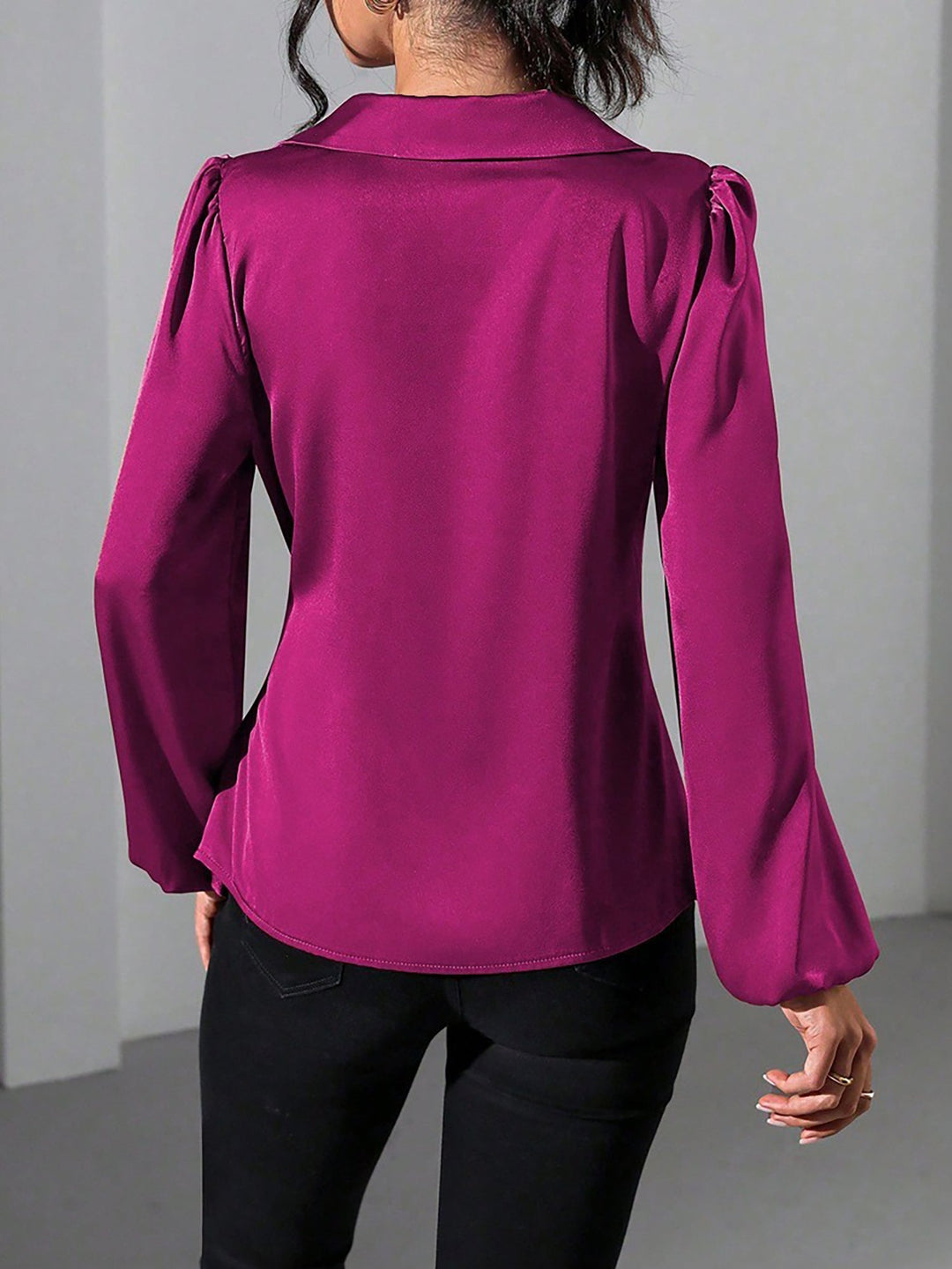 Satin Wrap Blouse for Women