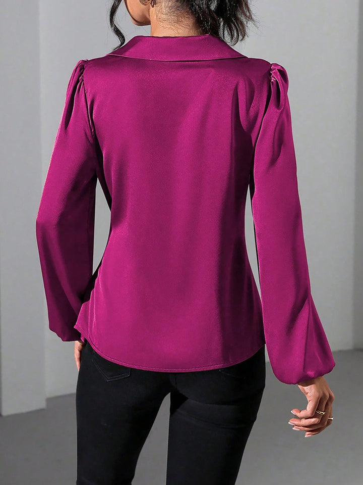 Satin Wrap Blouse for Women