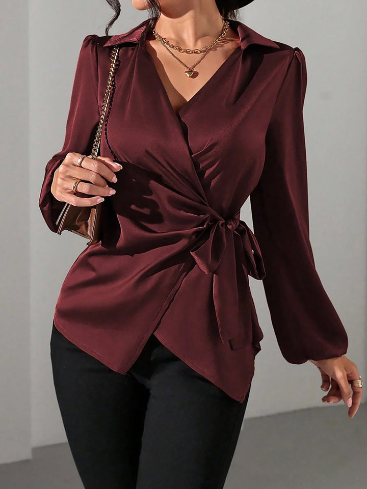 Satin Wrap Blouse for Women