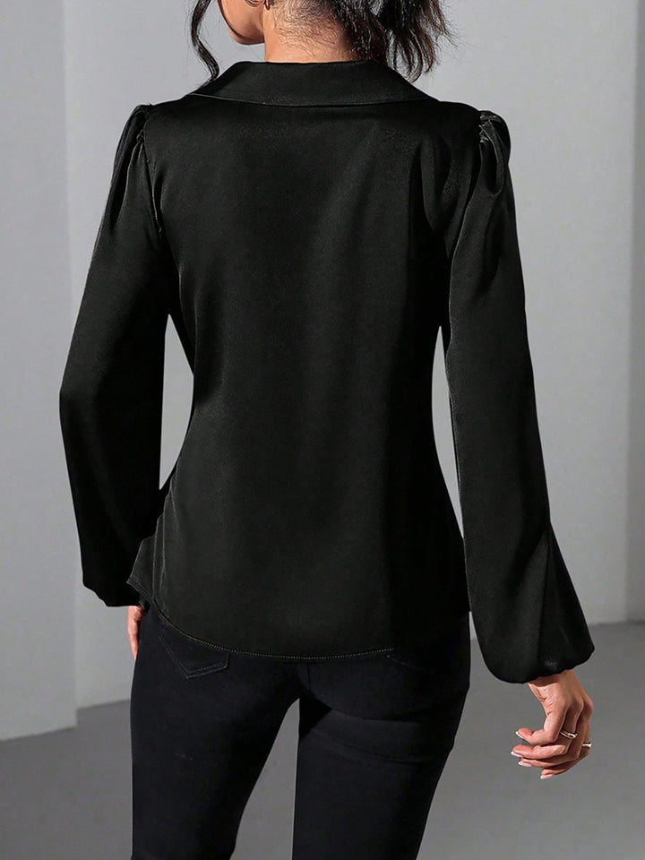 Satin Wrap Blouse for Women
