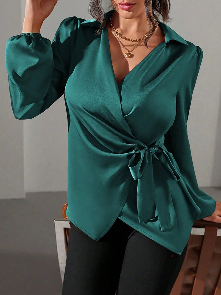 Satin Wrap Blouse for Women