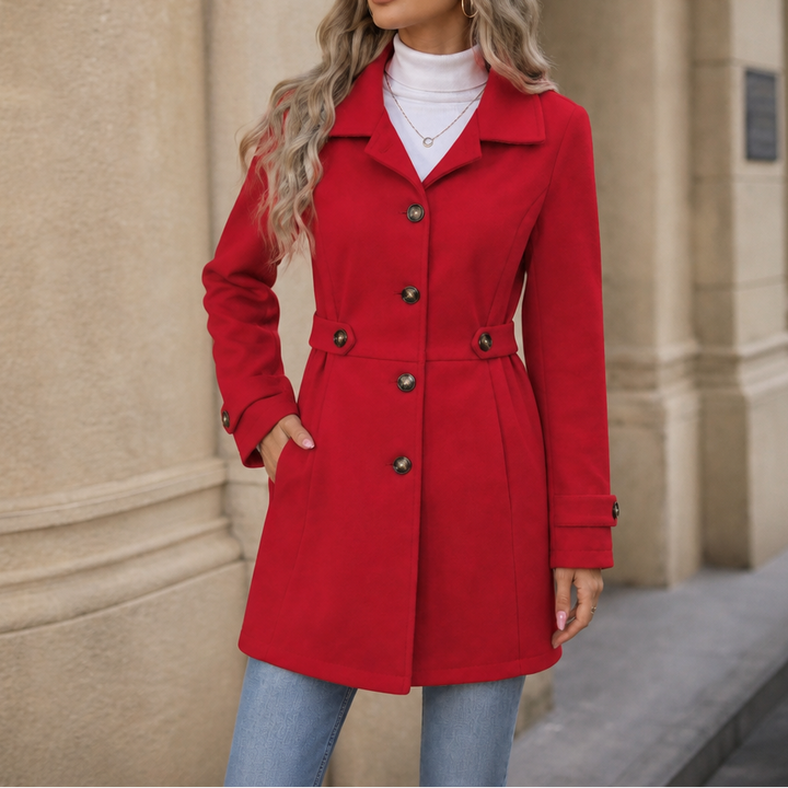 Women's Tailored Trench Coat with Notched Lapel