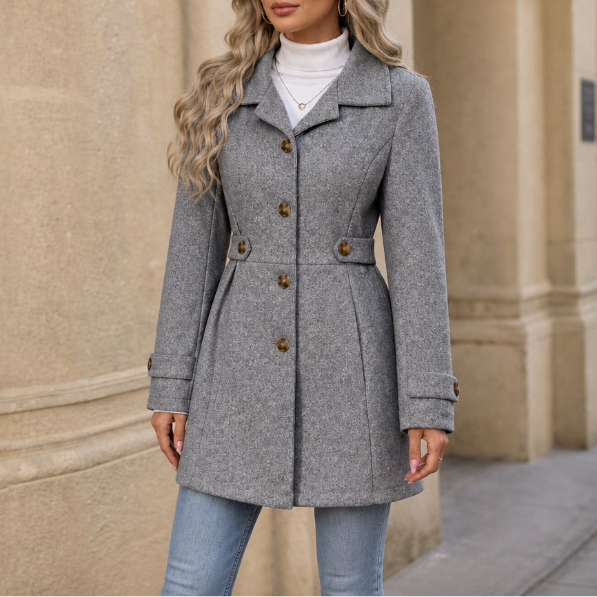 Women's Tailored Trench Coat with Notched Lapel