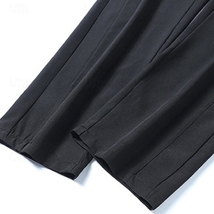 Men's Drawstring Wide-Leg Pants with Elastic Waist