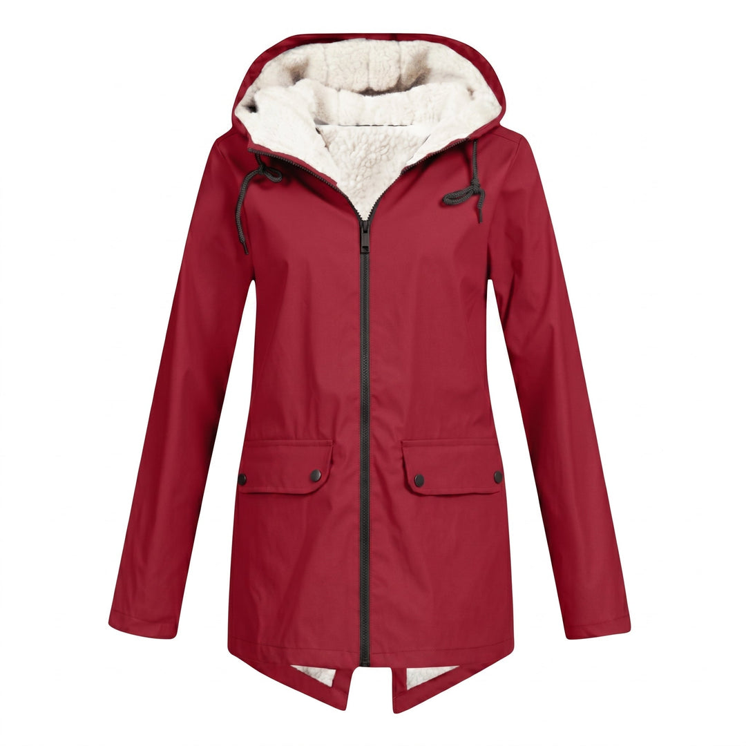 Sherpa Lined Hooded Rain Jacket