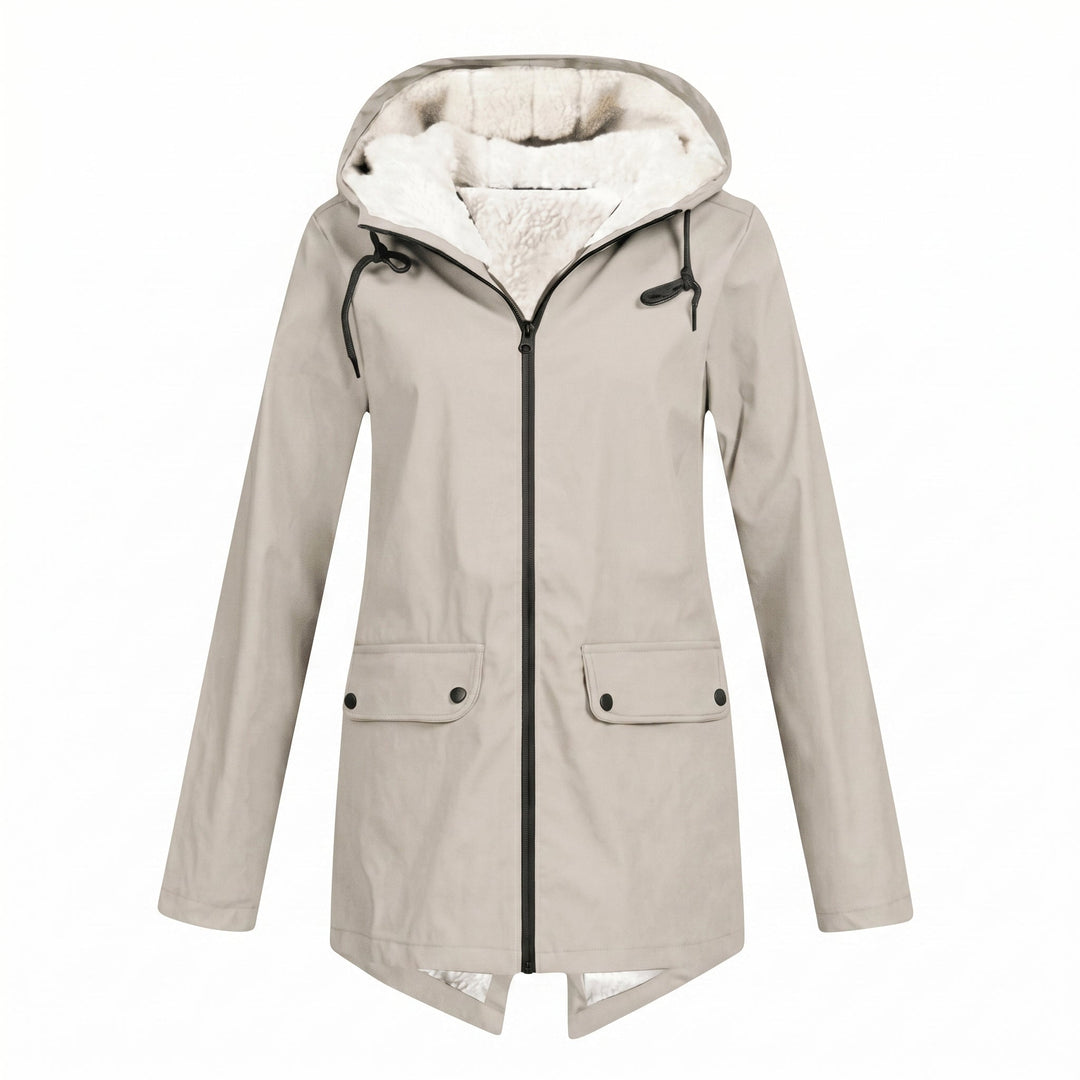 Sherpa Lined Hooded Rain Jacket