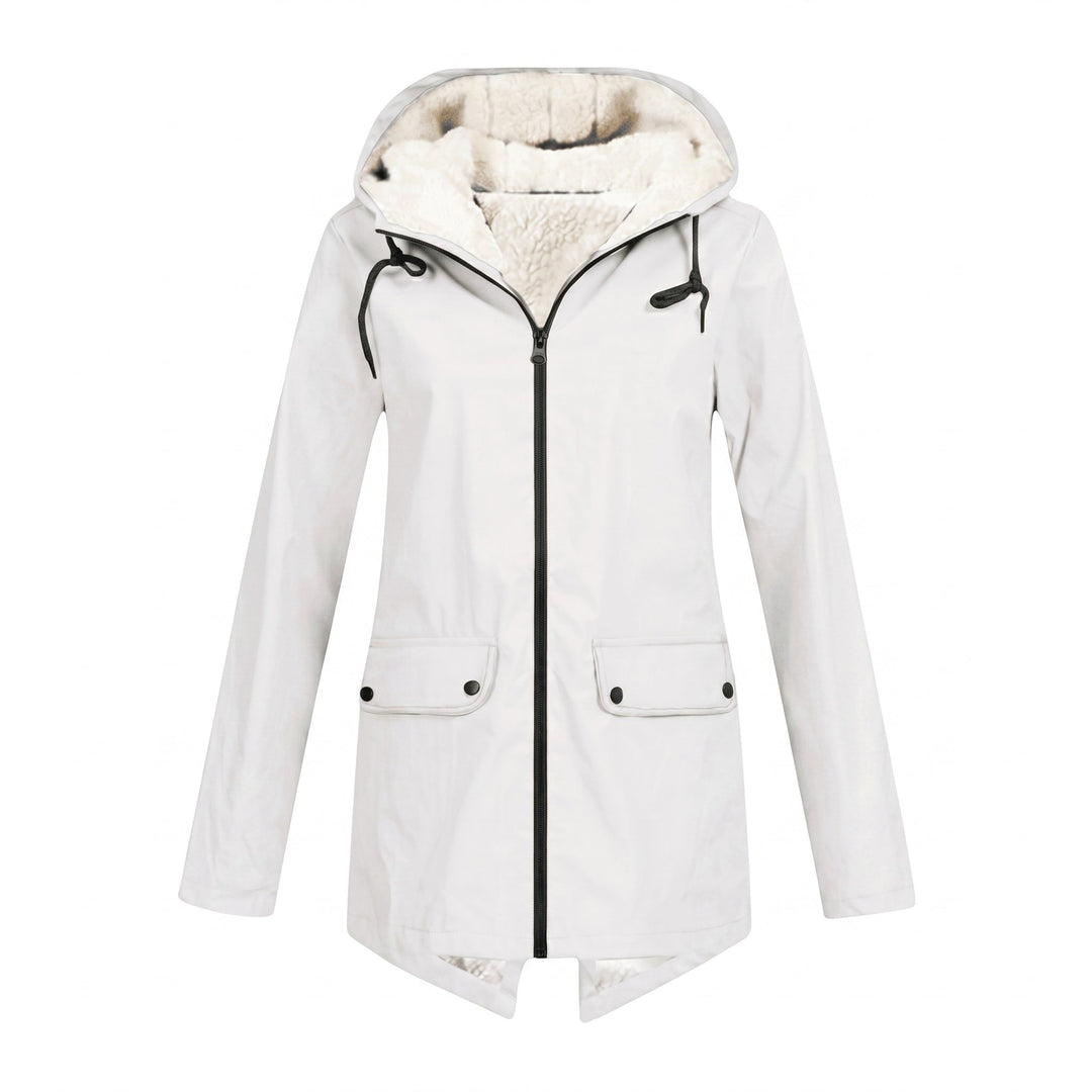 Sherpa Lined Hooded Rain Jacket