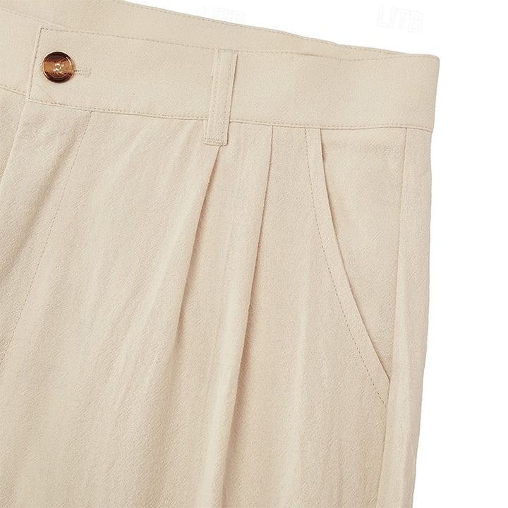Men's Linen Pleated Pants with Tailored Fit
