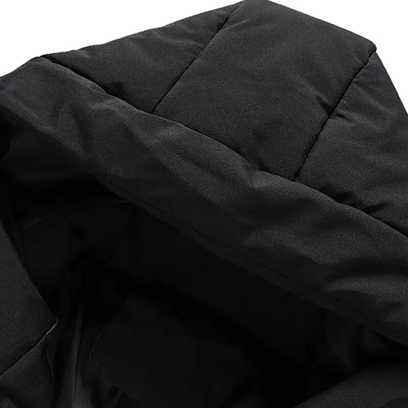 Men's Padded Puffer Jacket with Drawstring Hood