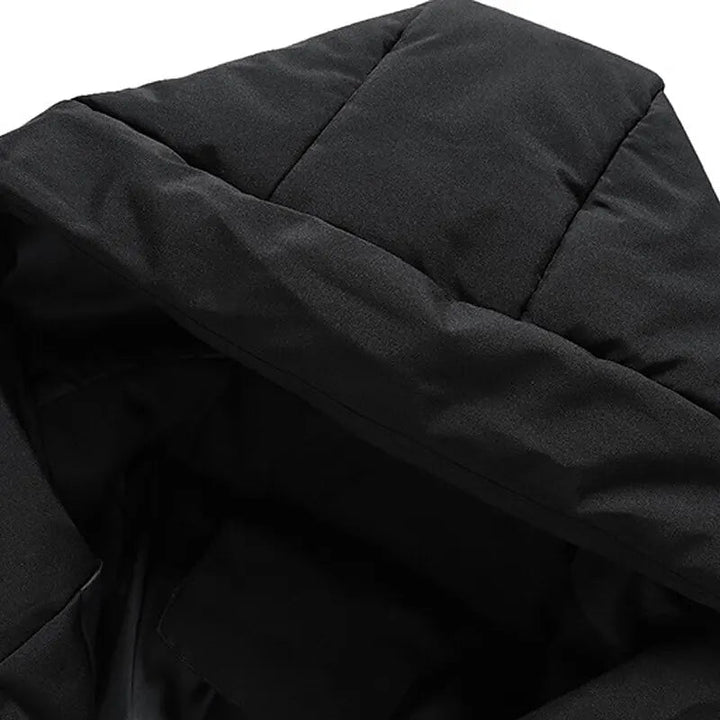Men's Padded Puffer Jacket with Drawstring Hood