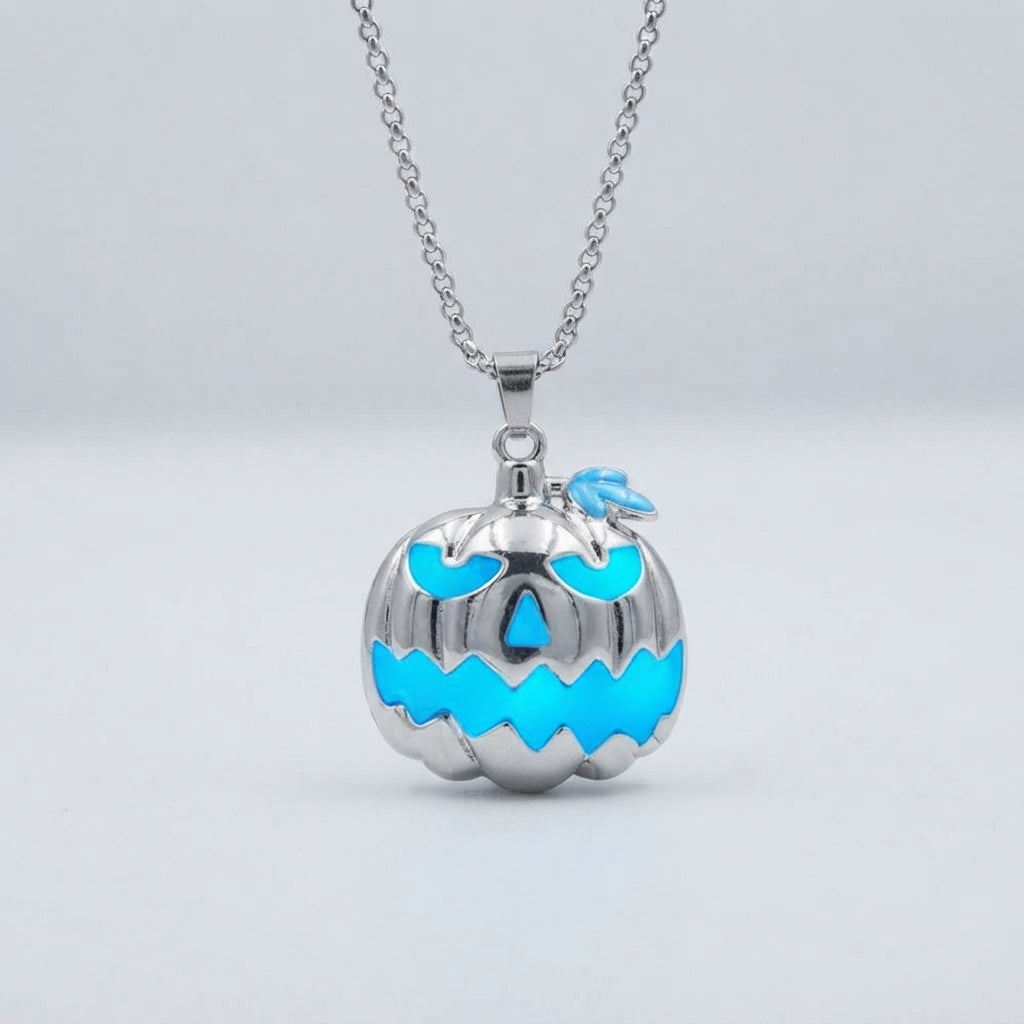 Glow in the Dark Pumpkin Halloween Necklace
