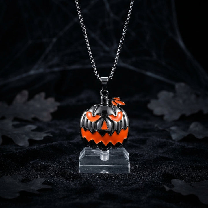 Glow in the Dark Pumpkin Halloween Necklace