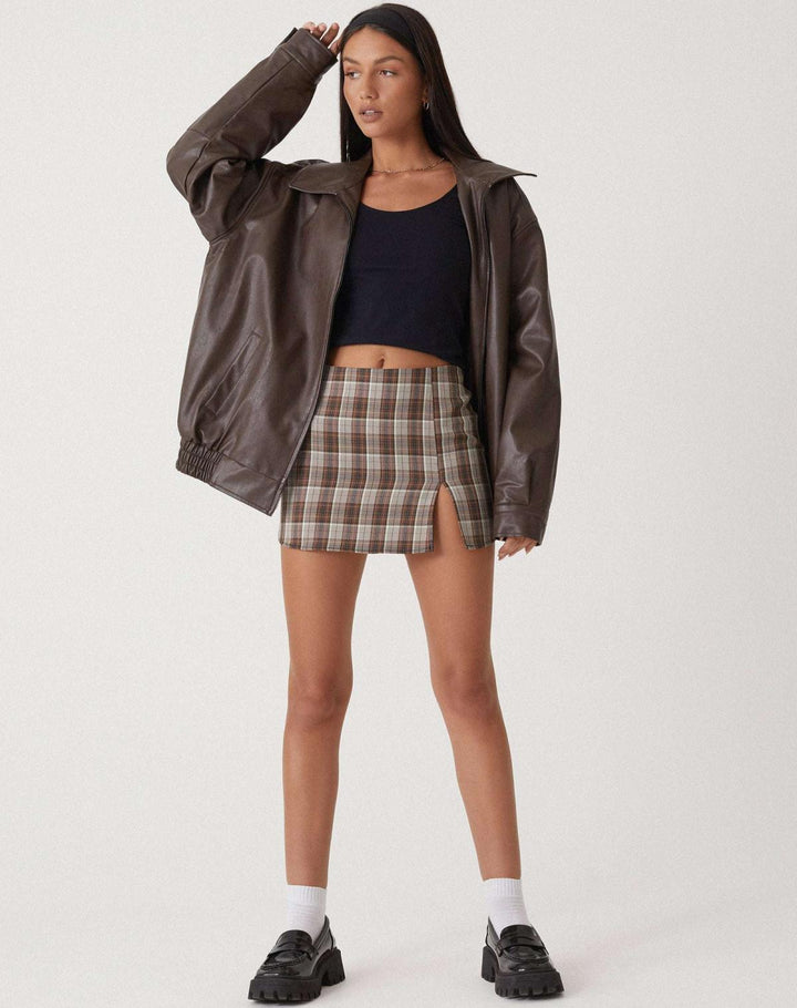 Scarlett | Oversized Leather Bomber Jacket