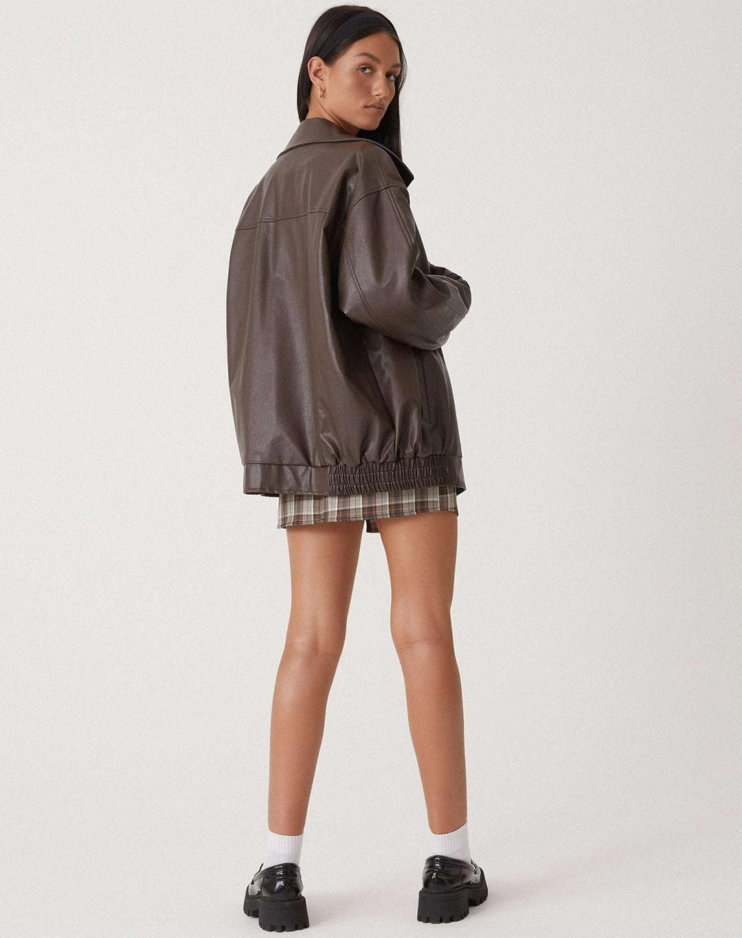 Scarlett | Oversized Leather Bomber Jacket