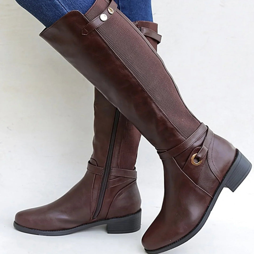 Low Heel Knee High Boots for Women