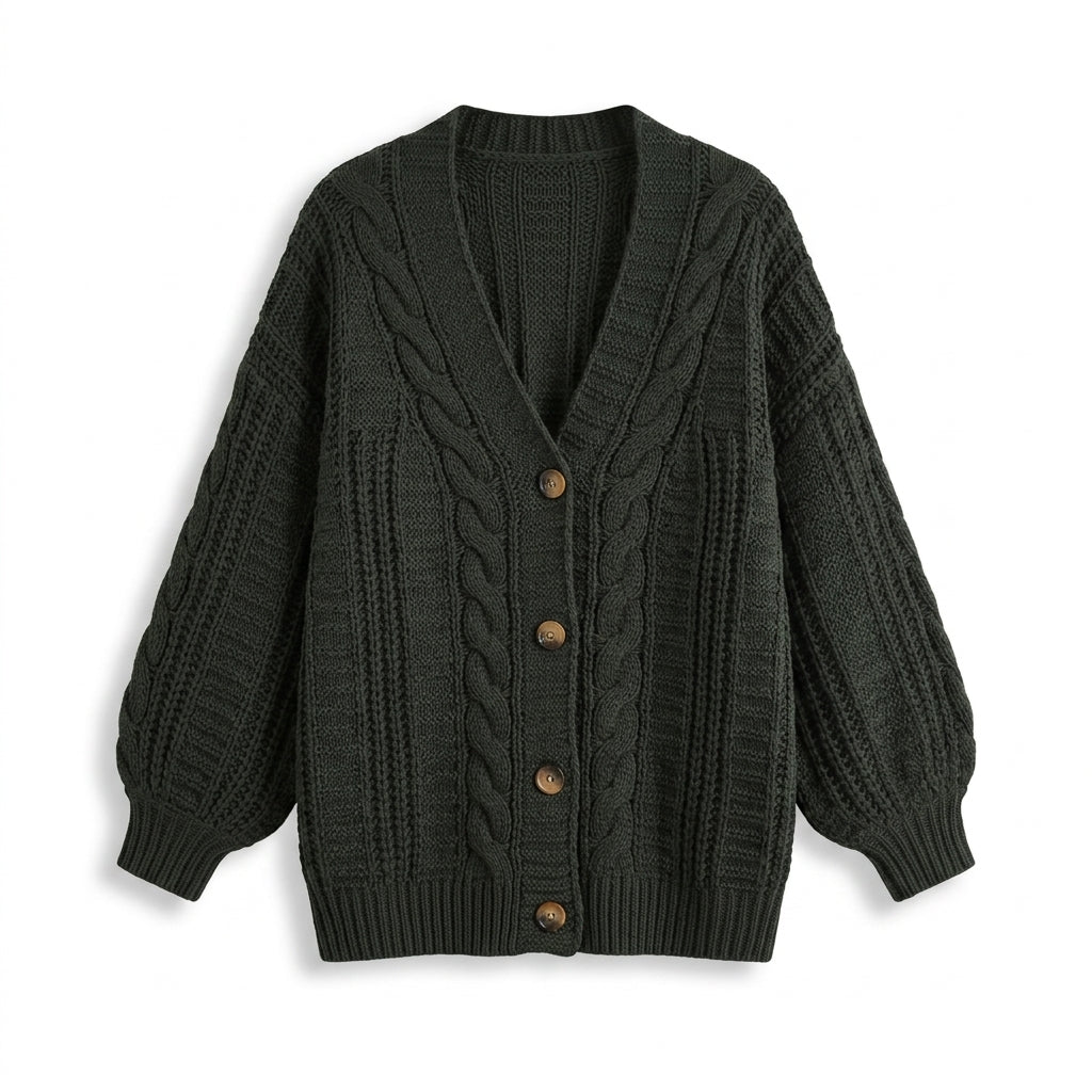 Womens V Neck Knit Cardigan