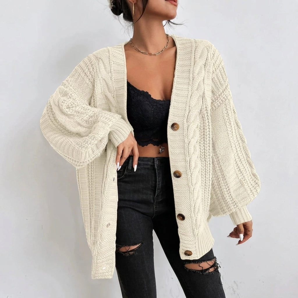 Womens V Neck Knit Cardigan