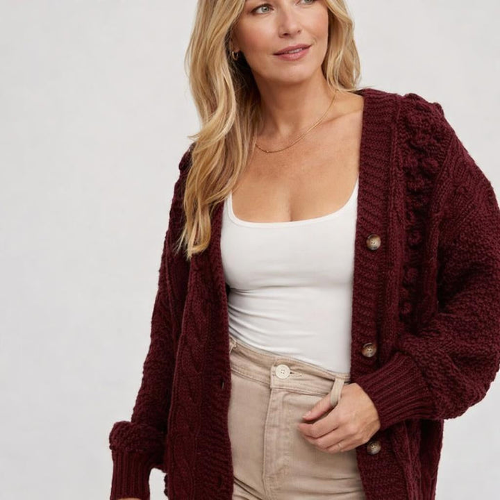 Womens V Neck Knit Cardigan