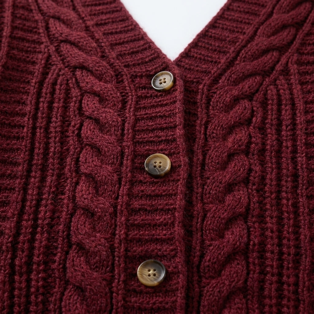 Womens V Neck Knit Cardigan