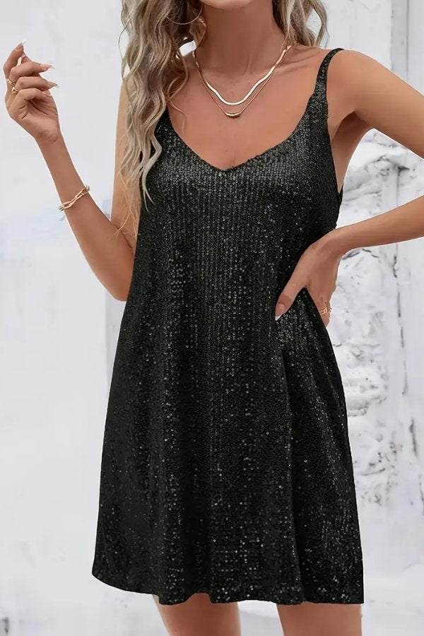 Sleeveless Sequin Cocktail Dress