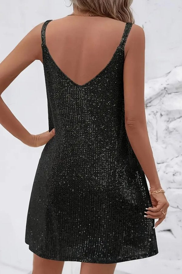 Sleeveless Sequin Cocktail Dress