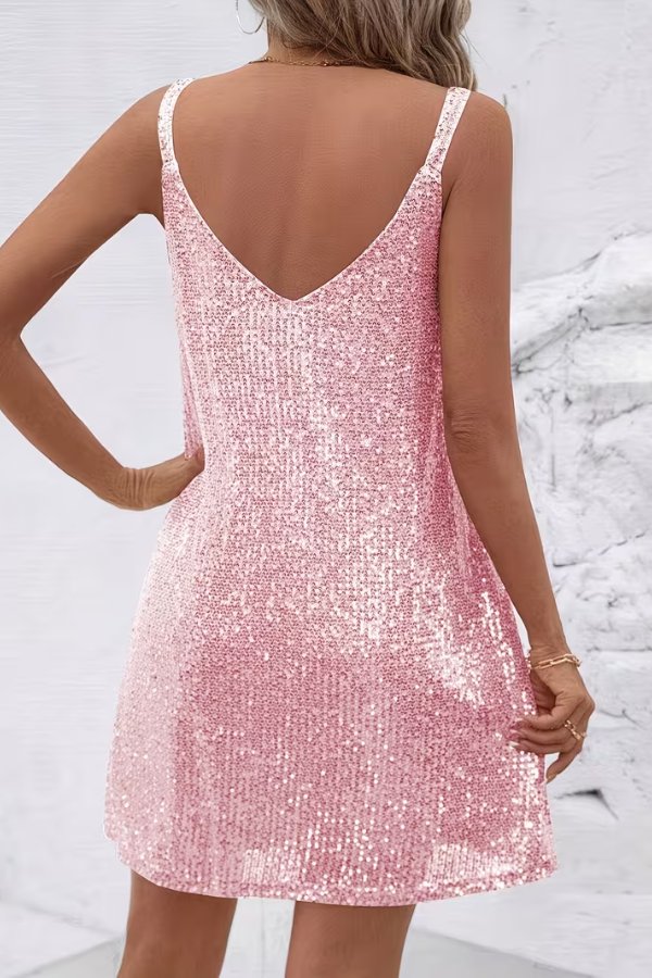 Sleeveless Sequin Cocktail Dress