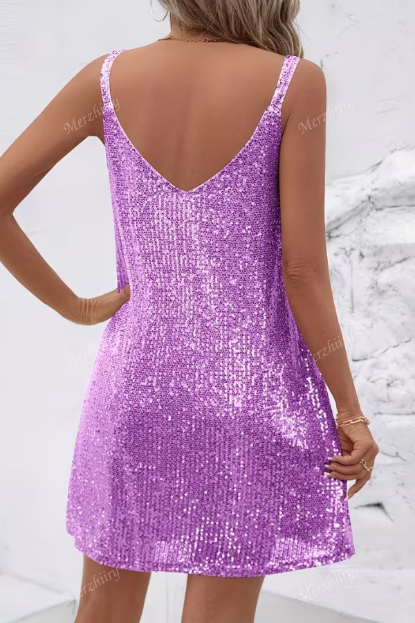 Sleeveless Sequin Cocktail Dress