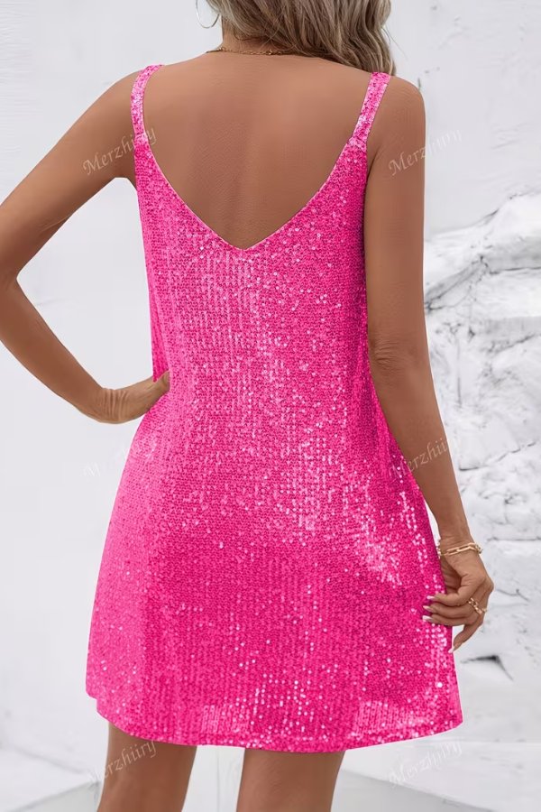 Sleeveless Sequin Cocktail Dress