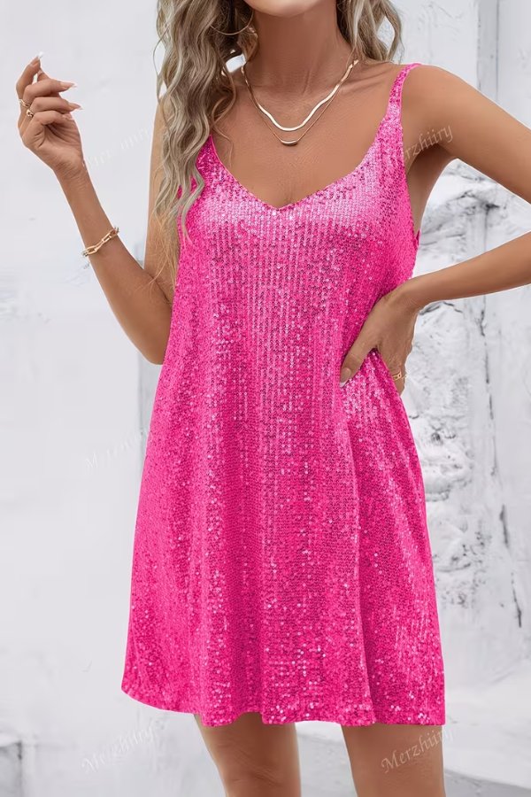 Sleeveless Sequin Cocktail Dress