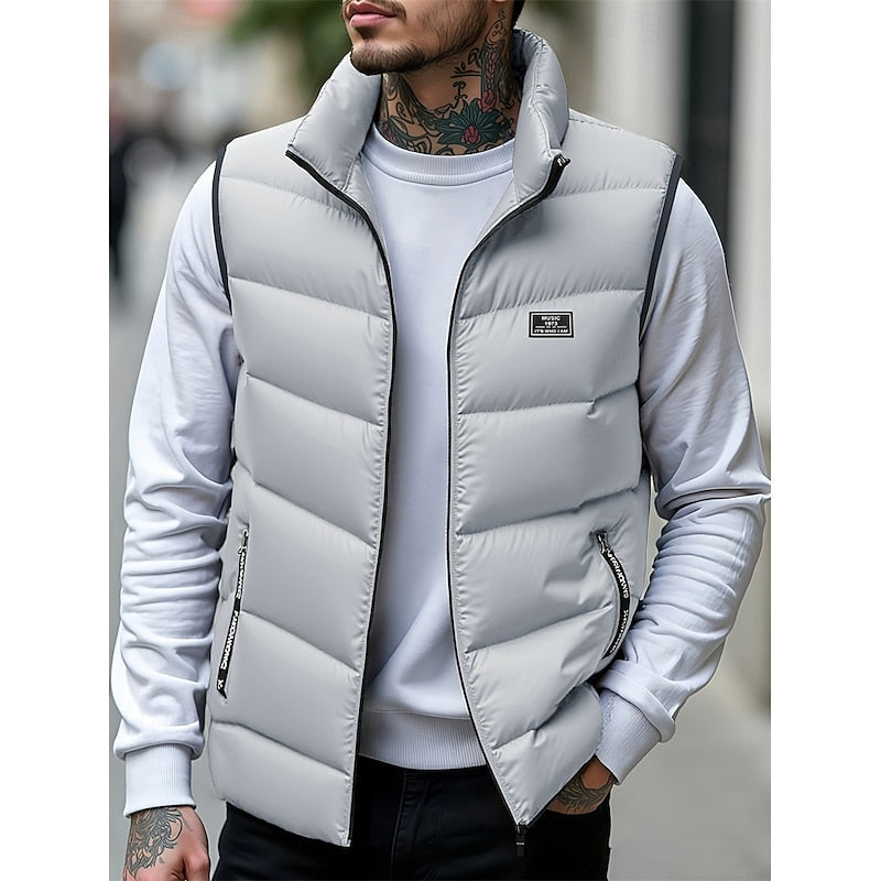 Men's Quilted Padded Gilet with Zip Pockets