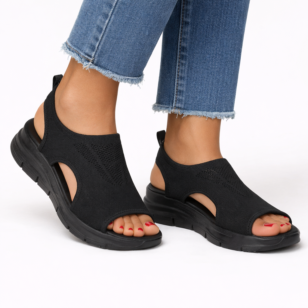 Women's Orthopedic Platform Sandals with Slingback Strap
